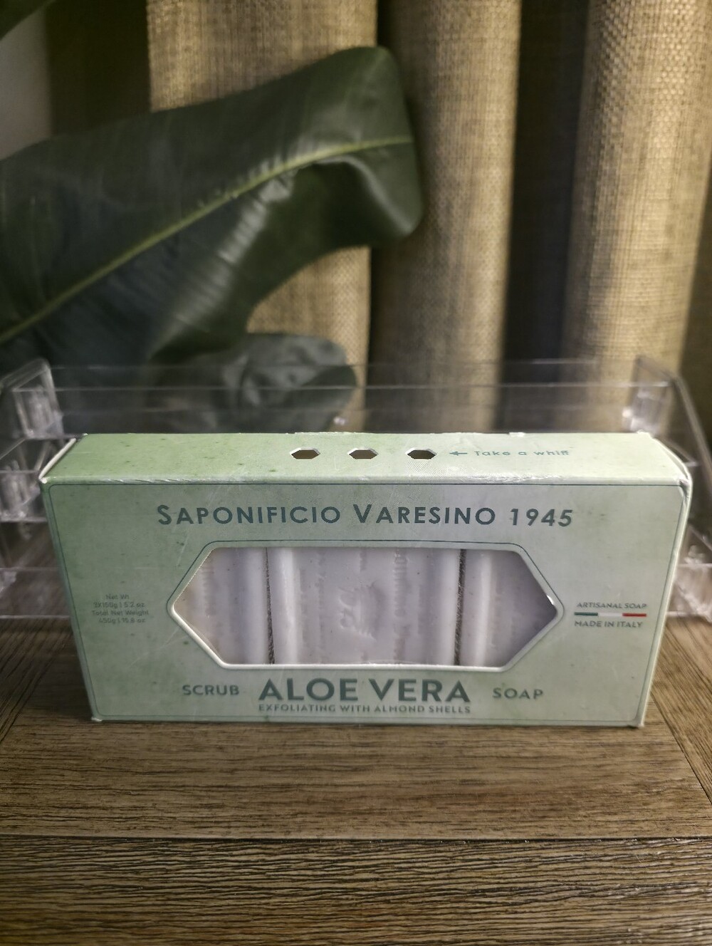 Saponificio Varesino Aloe Vera Scrub Soap - Green (3 Large Bars)